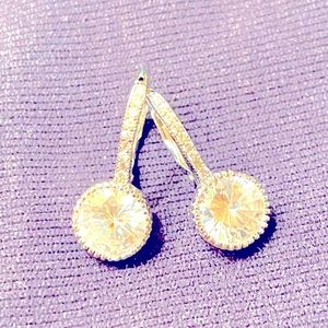 Cubic zirconia silver earrings
